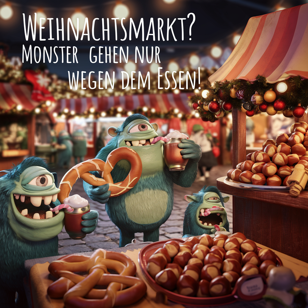 Monster auf dem Weihnachtsmarkt